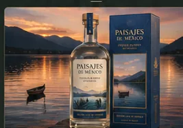 Botella y caja Edición Lago de Chapala Paisajes de México